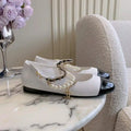Chanel G46718 Mary Janes Lambskin Patent Calfskin Imitation Pearls & Metal C90302