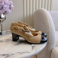 Chanel G46718 Mary Janes Lambskin Patent Calfskin Imitation Pearls & Metal C90308