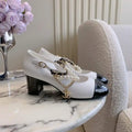 Chanel G46718 Mary Janes Lambskin Patent Calfskin Imitation Pearls & Metal C90309