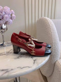 Chanel G46718 Mary Janes Lambskin Patent Calfskin Imitation Pearls & Metal C90310