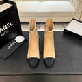 Chanel G46755 color-blocked high-heeled ankle boots C90334
