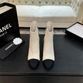 Chanel G46755 color-blocked high-heeled ankle boots C90336