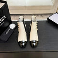 Chanel G46755 Short Boots Stretch Lambskin & Pearl C90330