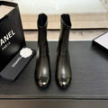 Chanel G46776 Mid-Calf Boots Stretch Lambskin & Patent Calfskin C90322