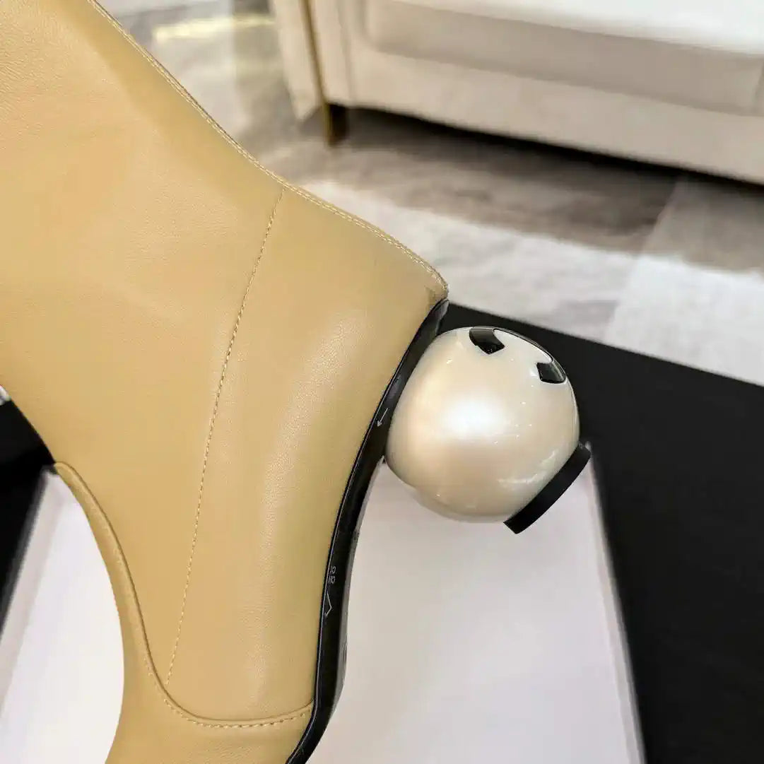 Chanel G46776 Mid-Calf Boots Stretch Lambskin & Patent Calfskin C90324