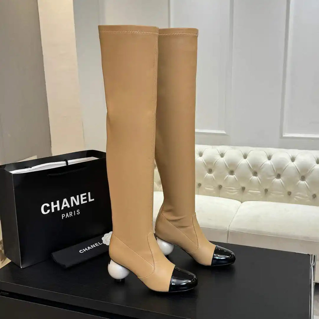 Chanel G46777 Long Boots Stretch Lambskin & Patent Calfskin C90325