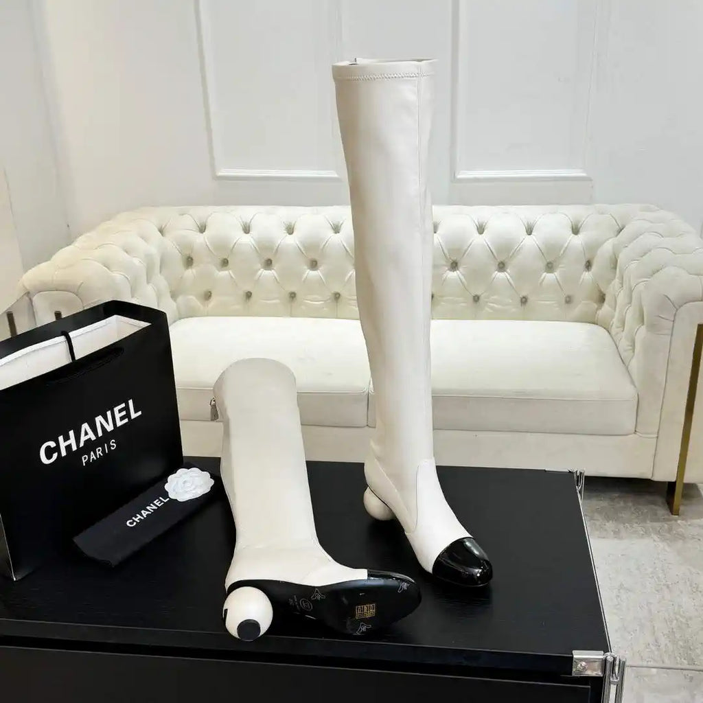 Chanel G46777 Long Boots Stretch Lambskin & Patent Calfskin C90327