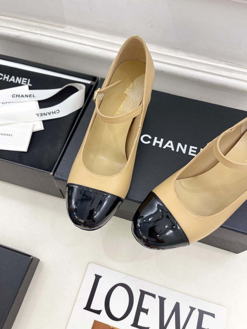 Chanel Giant Pearl Heel Mary Jane Shoes C93684