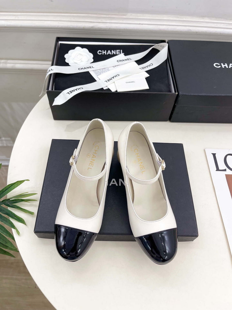 Chanel Giant Pearl Heel Mary Jane Shoes C93685