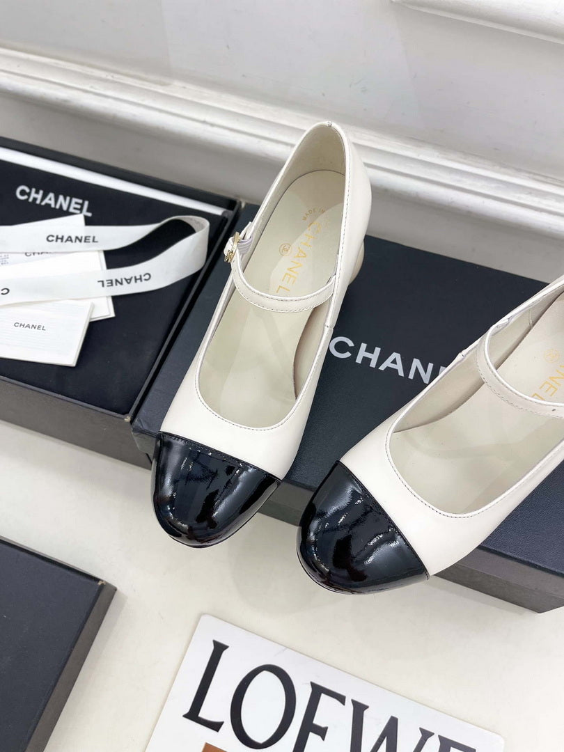 Chanel Giant Pearl Heel Mary Jane Shoes C93685