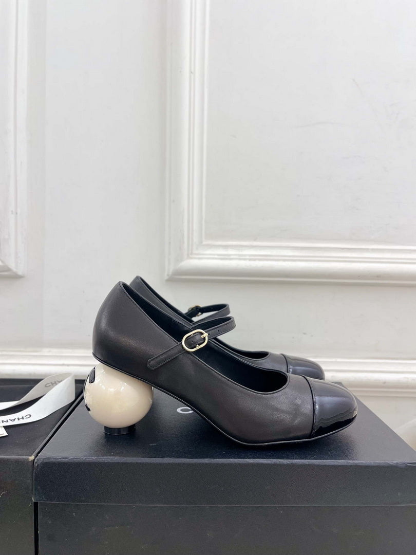 Chanel Giant Pearl Heel Mary Jane Shoes C93686