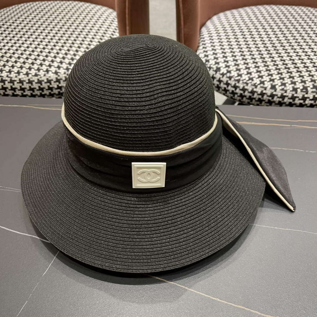 Chanel Hat Designer Chanel Woven Straw Hat C88131 - Default Title - View 1