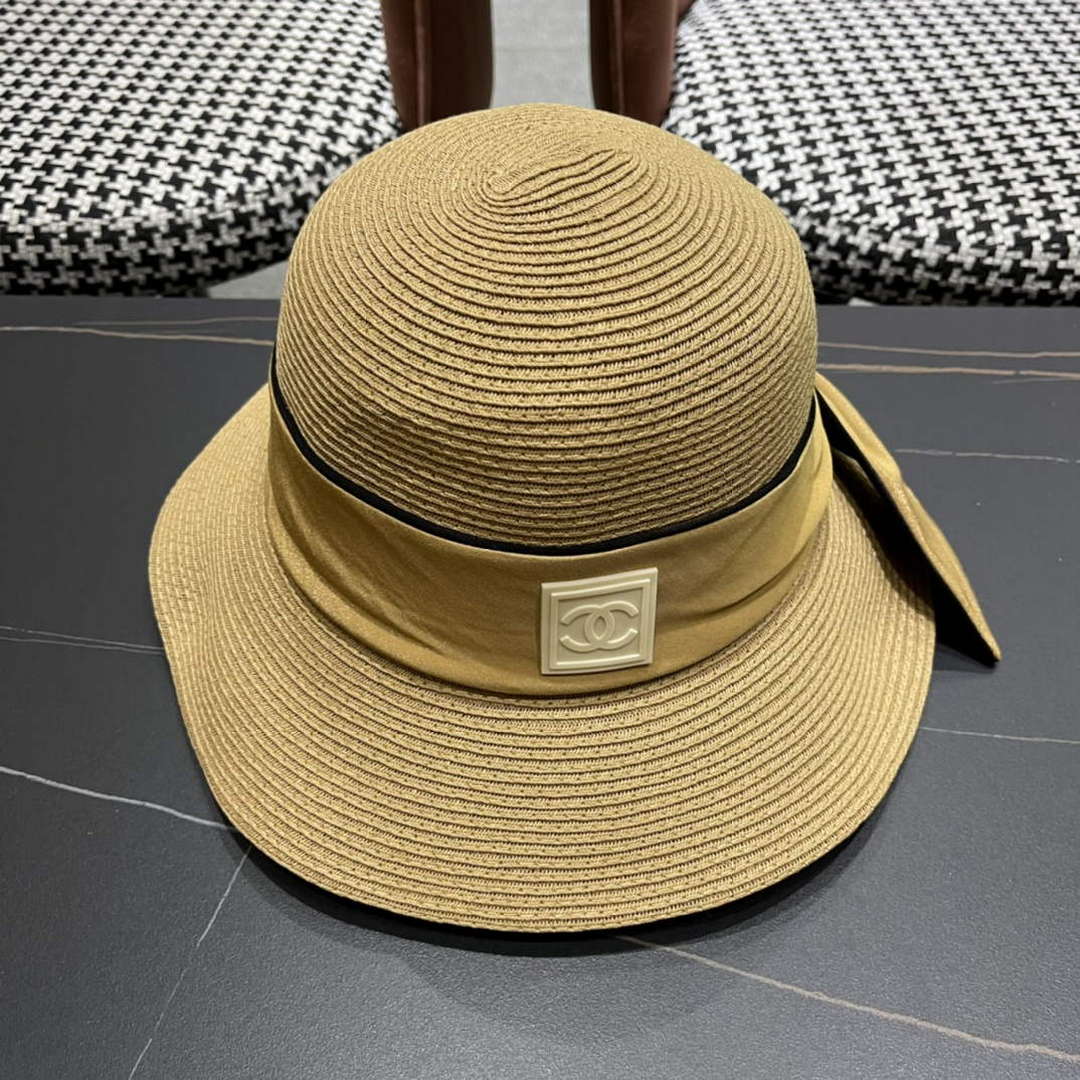 Chanel Hat Designer Chanel Woven Straw Hat C88132 - Default Title - View 1