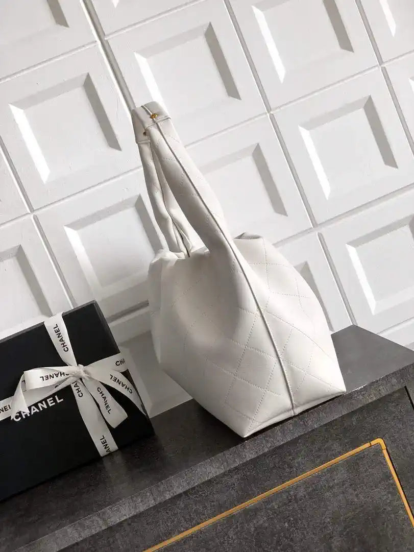 Chanel Hobo Bag 26C Lambskin AS5799 White
