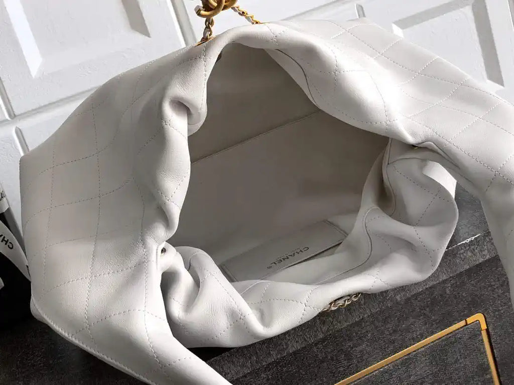 Chanel Hobo Bag 26C Lambskin AS5799 White