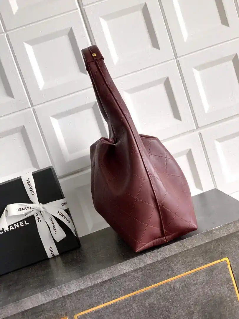 Chanel Hobo Bag 26C Lambskin AS5799 Wine red