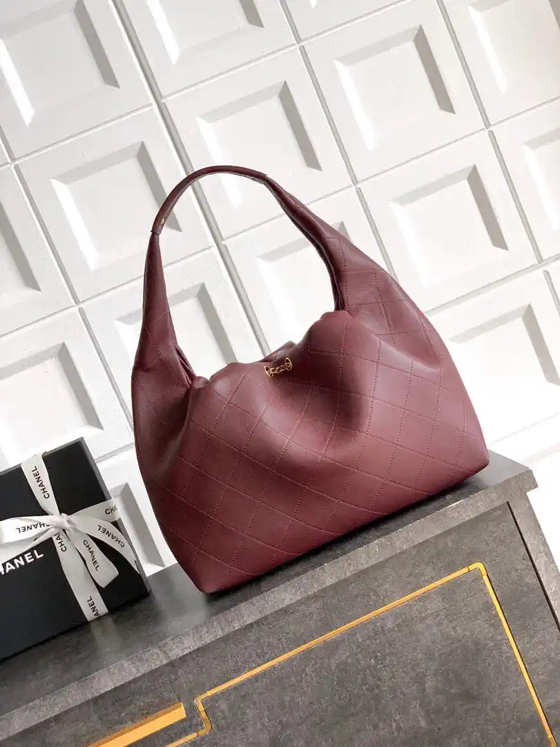 Chanel Hobo Bag 26C Lambskin AS5799 Wine red