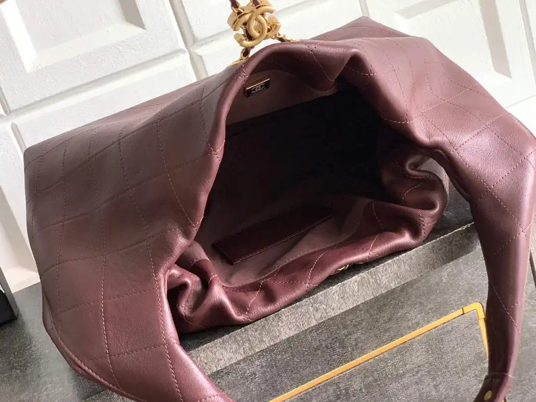 Chanel Hobo Bag 26C Lambskin AS5799 Wine red