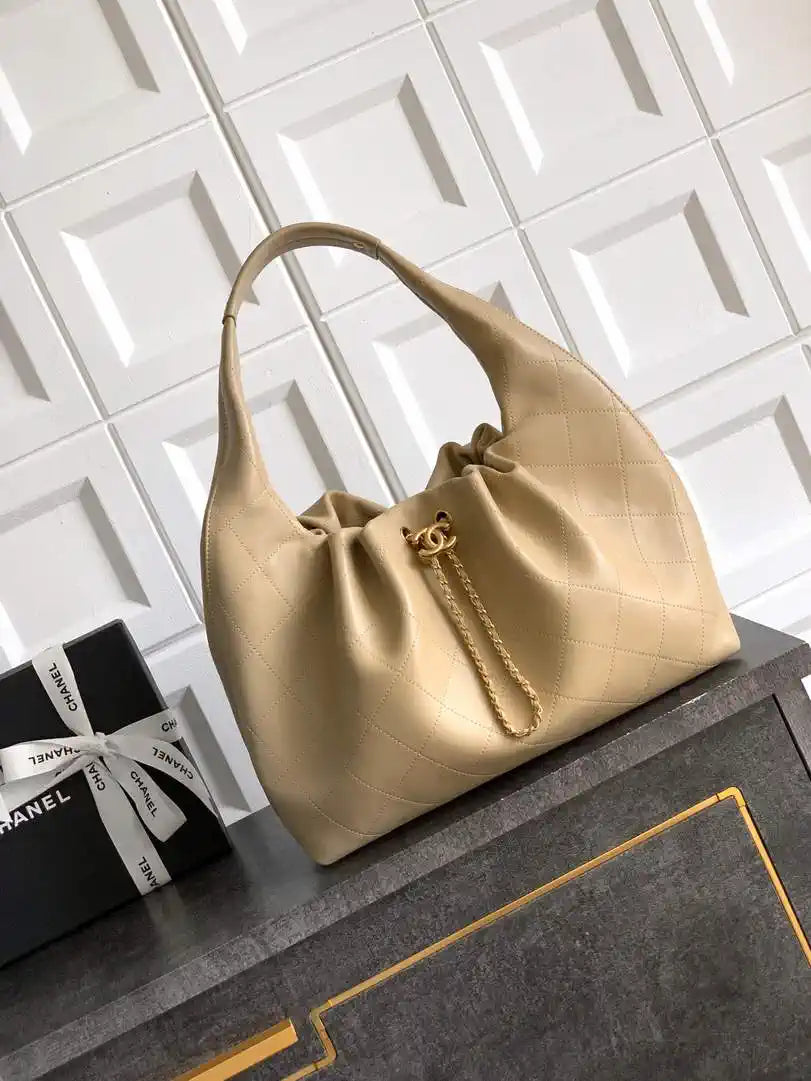 Chanel Hobo Bag 26C Lambskin AS5799 Apricot
