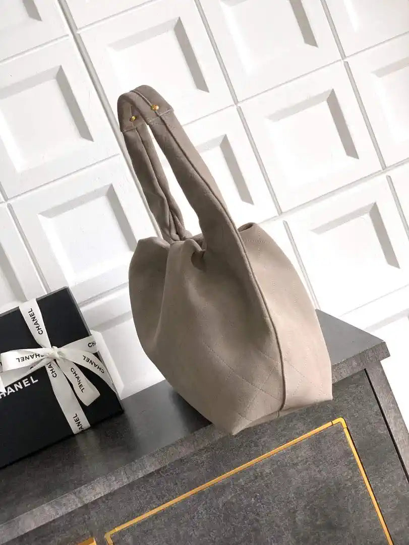 Chanel Hobo Bag 26C Suede AS5799 Gray