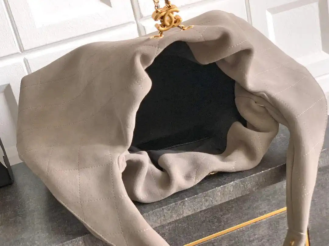 Chanel Hobo Bag 26C Suede AS5799 Gray