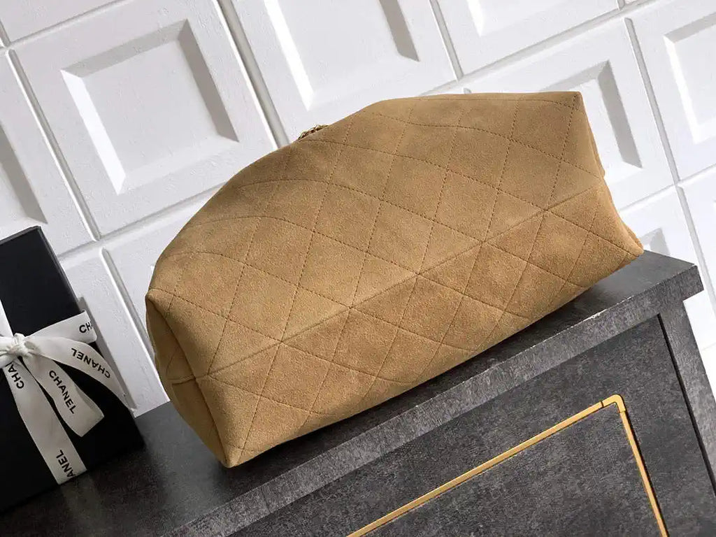 Chanel Hobo Bag 26C Suede AS5799 Brown Yellow