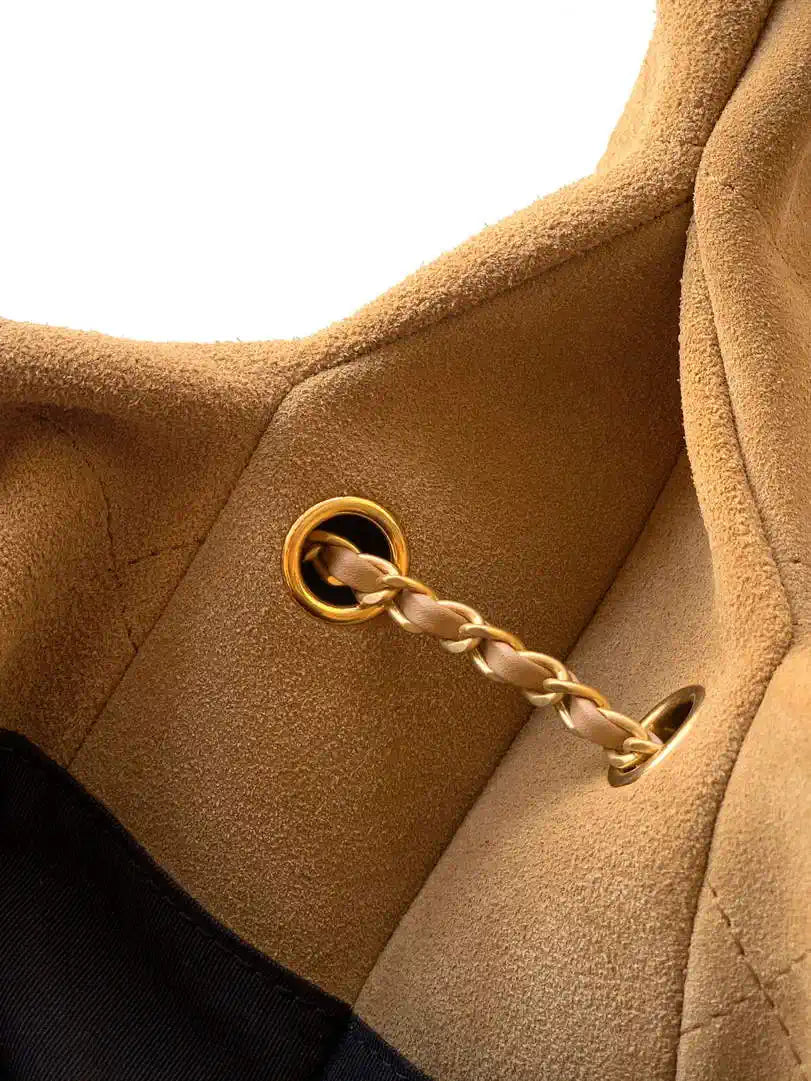 Chanel Hobo Bag 26C Suede AS5799 Brown Yellow