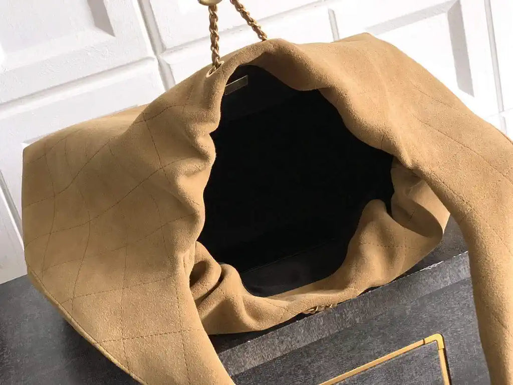 Chanel Hobo Bag 26C Suede AS5799 Brown Yellow