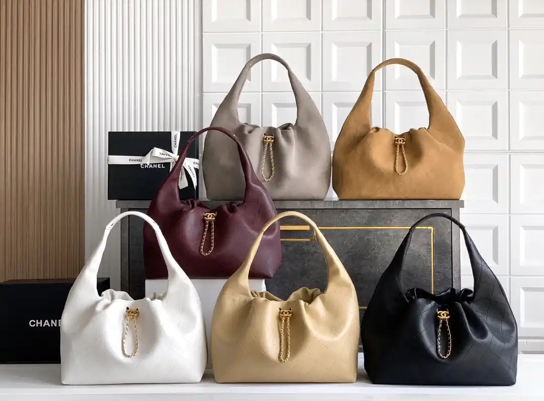 Chanel Hobo Bag 26C Suede AS5799 Brown Yellow