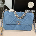 Chanel Large19 Handbag Lambskin AS1161 Light Blue - Default Title - View 1