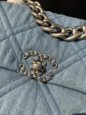 Chanel Large19 Handbag Lambskin AS1161 Light Blue - Default Title - View 4