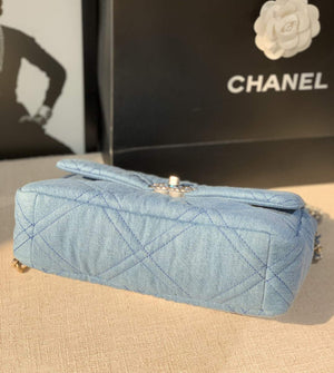 Chanel Large19 Handbag Lambskin AS1161 Light Blue - Default Title - View 5