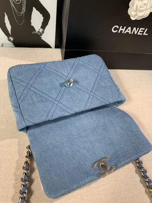 Chanel Large19 Handbag Lambskin AS1161 Light Blue - Default Title - View 8