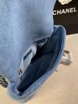 Chanel Large19 Handbag Lambskin AS1161 Light Blue - Default Title - View 9