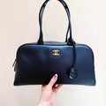 Chanel Large Bowling  Bag With Handel Calfskin & Gold-Tone Metal  AS6211  Black - Default Title - View 1