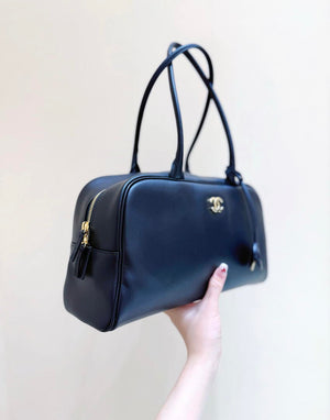 Chanel Large Bowling  Bag With Handel Calfskin & Gold-Tone Metal  AS6211  Black - Default Title - View 2