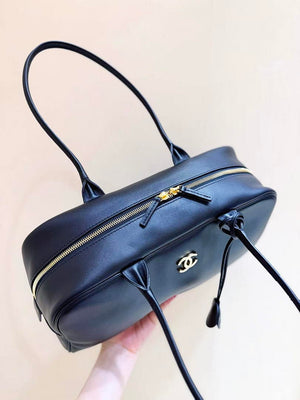 Chanel Large Bowling  Bag With Handel Calfskin & Gold-Tone Metal  AS6211  Black - Default Title - View 5