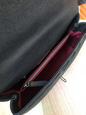 Chanel Large Flap Bag With Brown Top Handle Bag A92991 Black with Black Hardward - Default Title - View 8