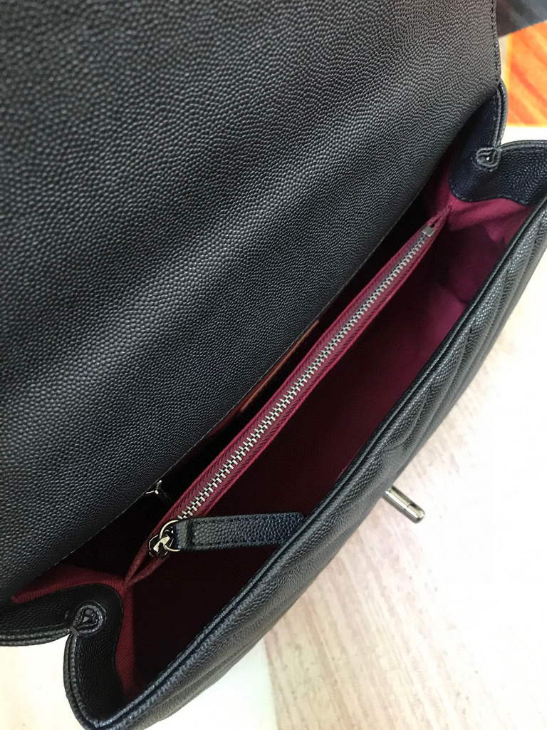Chanel Large Flap Bag With Brown Top Handle Bag A92991 Black with Black Hardward - Default Title - View 8