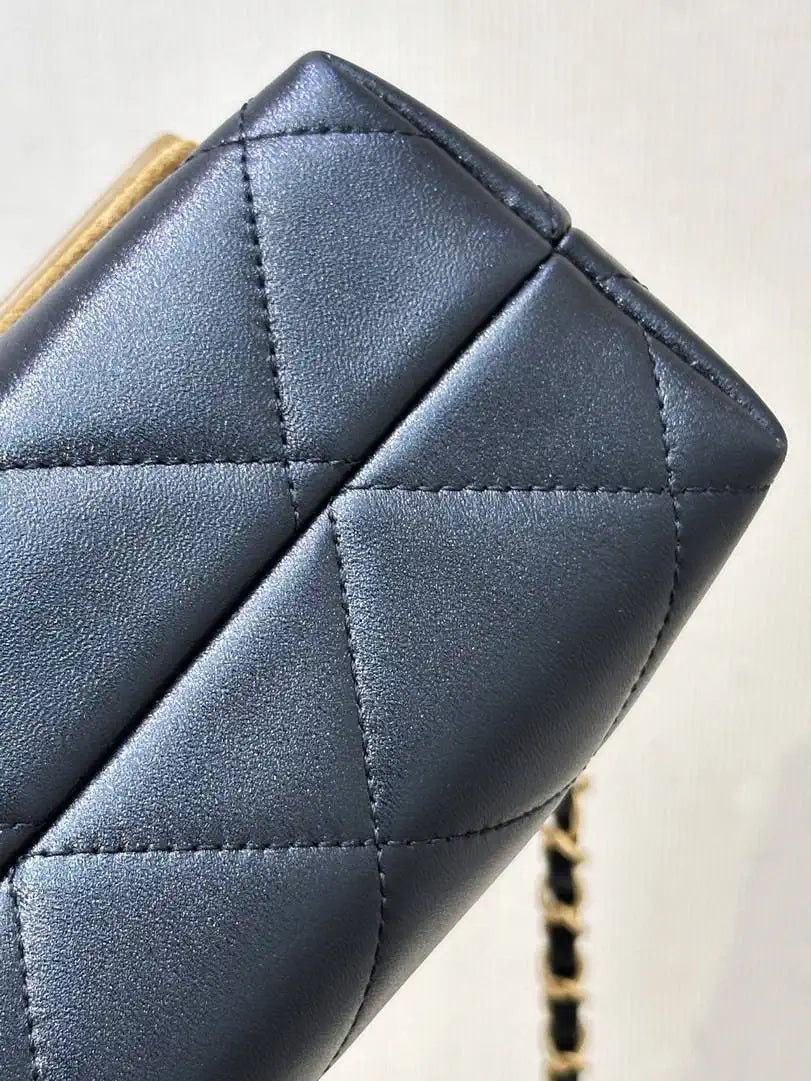 Chanel Large Flap Bag With Top Handle Suede Calfskin Shiny Lambskin AS5637 Brown