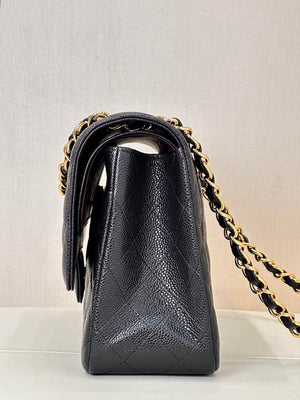 Chanel Large Flap Handbag Classic bag Grained shiny Calfskin gold  A58600 Black - Default Title - View 6