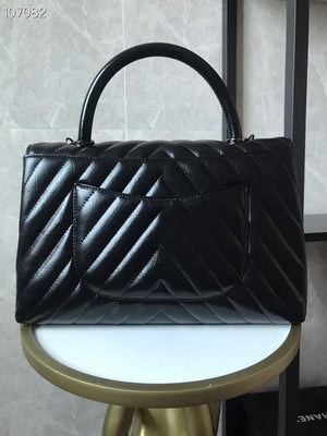 Chanel Large Top Handle Bag A92991 lambskin Black with Black Hardward - Default Title - View 2