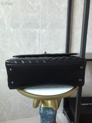 Chanel Large Top Handle Bag A92991 lambskin Black with Black Hardward - Default Title - View 7