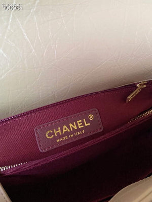 Chanel Large Top Handle Bag A92991 lambskin V gird Apricot Gold - Default Title - View 8