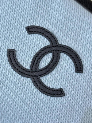 Chanel Large Zipped Pouch Canvas Calfskin & Silver-Tone Metal  AP5267 Blue & Black - Default Title - View 4