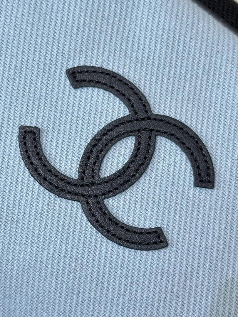 Chanel Large Zipped Pouch Canvas Calfskin & Silver-Tone Metal  AP5267 Blue & Black - Default Title - View 4