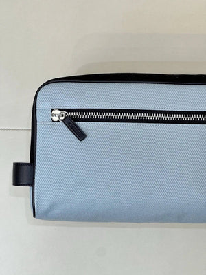 Chanel Large Zipped Pouch Canvas Calfskin & Silver-Tone Metal  AP5267 Blue & Black - Default Title - View 7