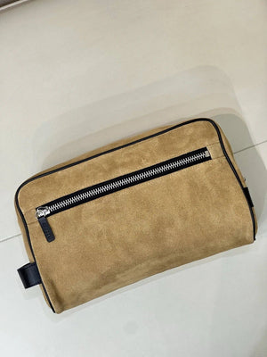 Chanel Large Zipped Pouch Canvas Calfskin & Silver-Tone Metal  AP5267 Dark Beige - Default Title - View 6