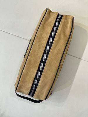 Chanel Large Zipped Pouch Canvas Calfskin & Silver-Tone Metal  AP5267 Dark Beige - Default Title - View 8
