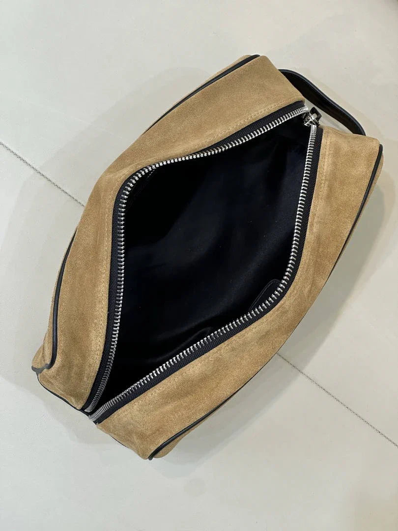 Chanel Large Zipped Pouch Canvas Calfskin & Silver-Tone Metal  AP5267 Dark Beige - Default Title - View 9